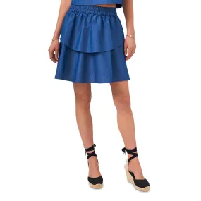 1.State Womens Chambray Mini Tiered Skirt