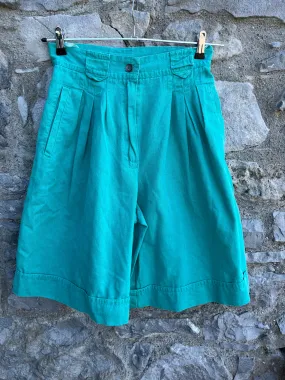 80s green denim culottes uk 8-10