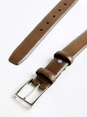 Angus Leather Dress Belt - Brown