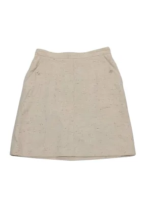 A.P.C. - Tweed Khaki Skirt w/ Pockets Sz 6