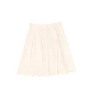 Bace Collection Cream Wool Scallop Pleated Skirt