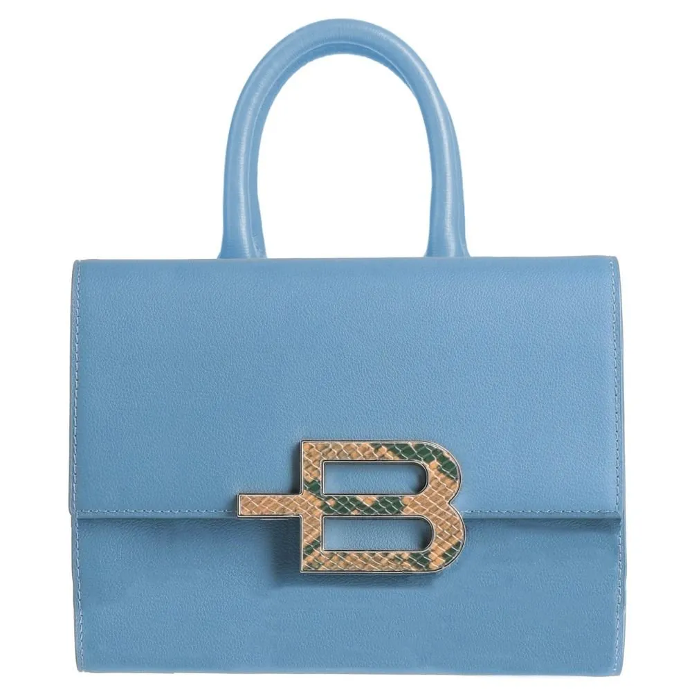 Baldinini Trend Elegant Light Blue Calfskin Handbag