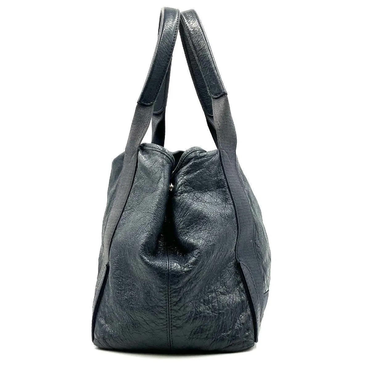 BALENCIAGA Navy Cabas Tote Bag Handbag