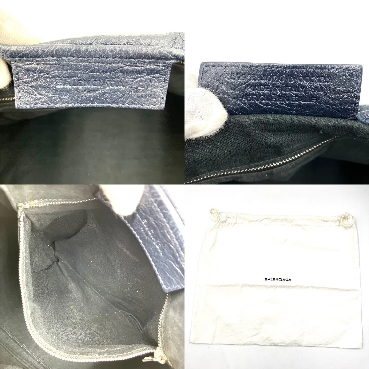 BALENCIAGA Navy Cabas Tote Bag Handbag