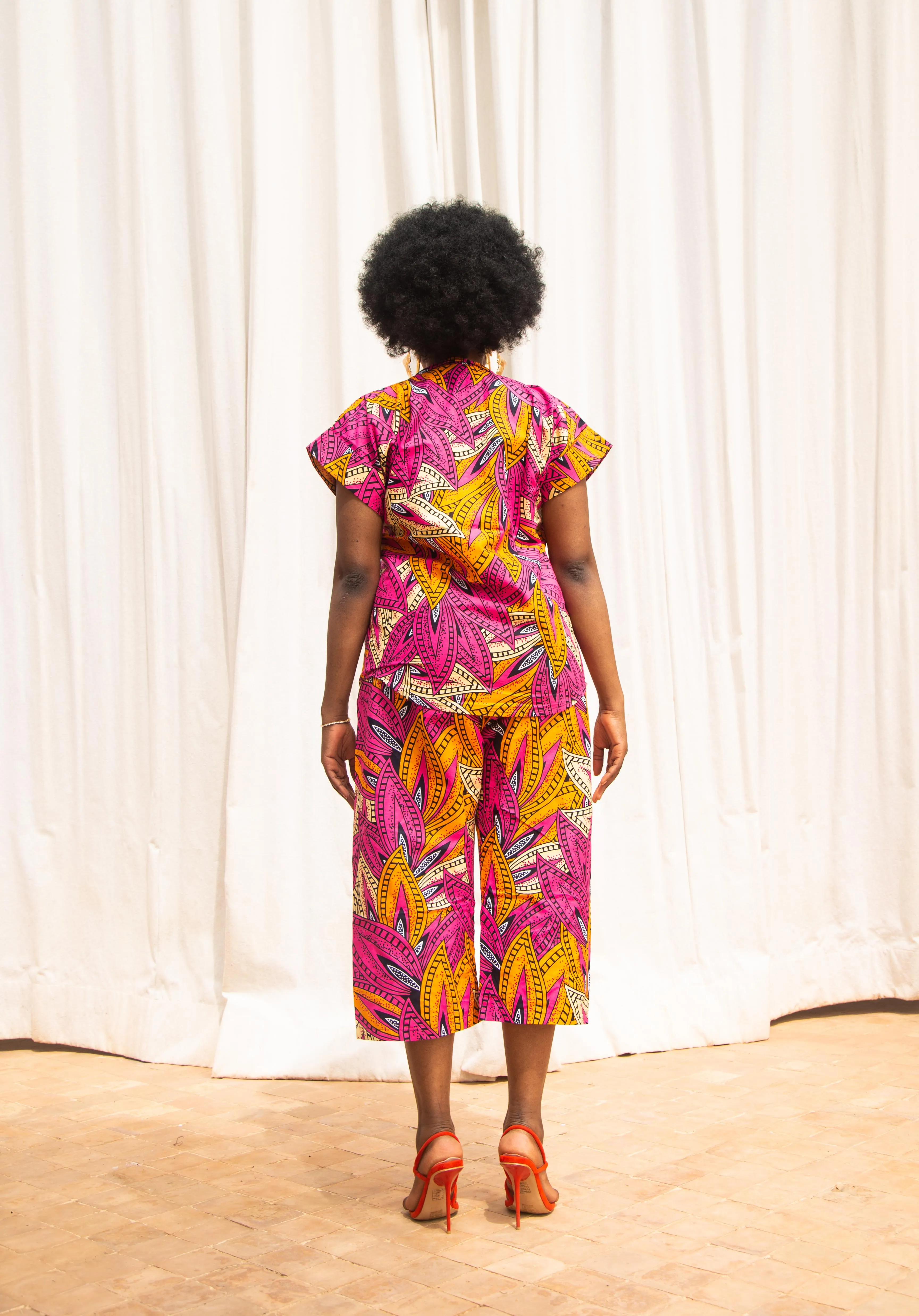 Berry Ankara Culottes | Pink African Print