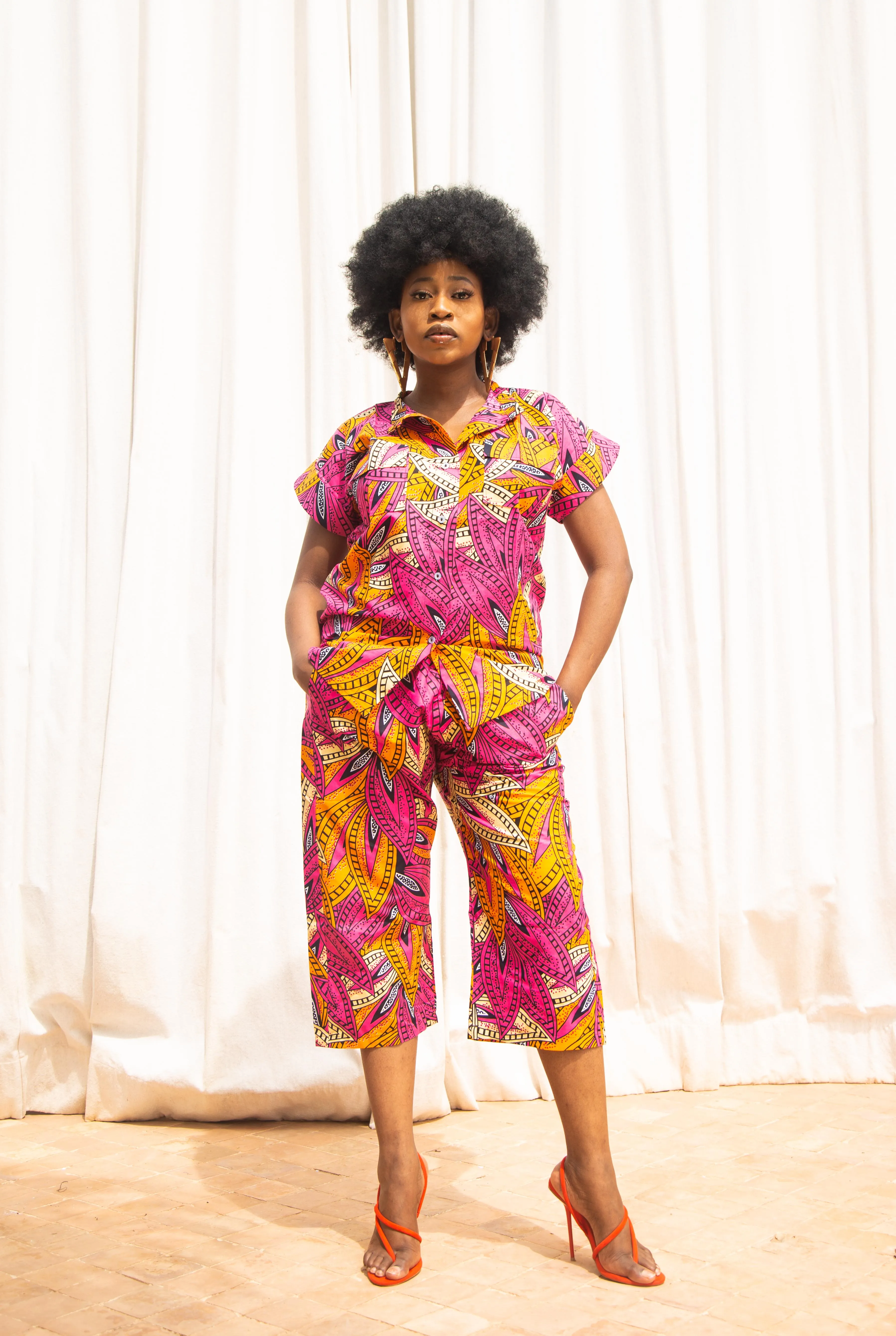 Berry Ankara Culottes | Pink African Print