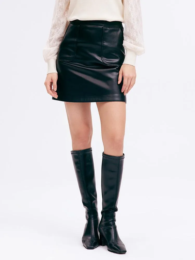 Black Leather Mini Skirt