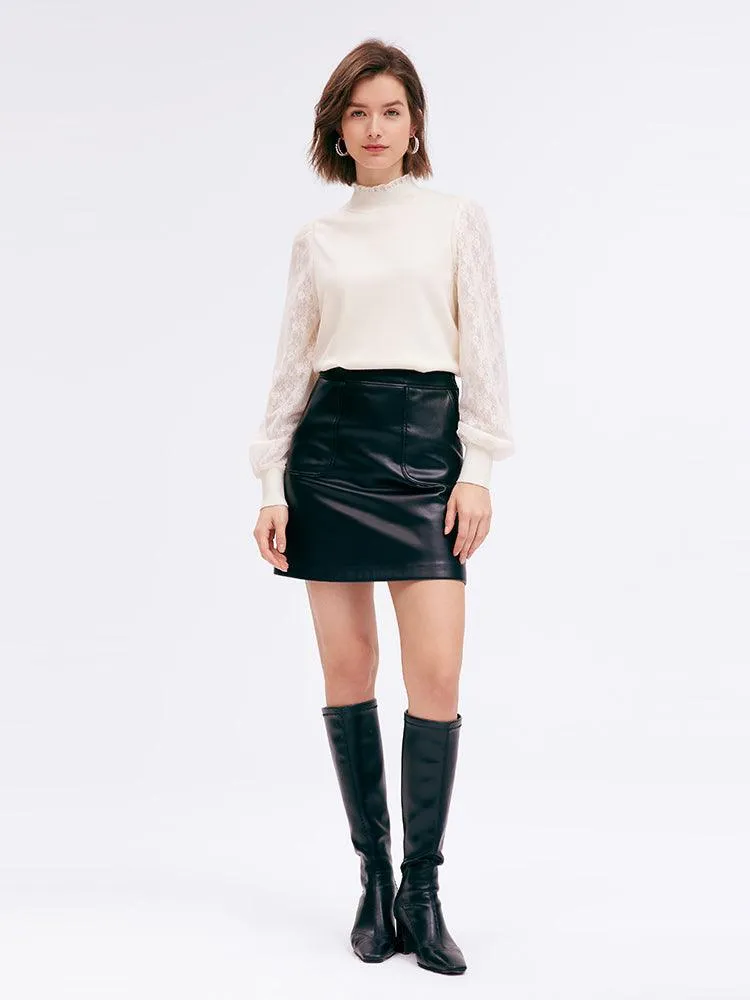 Black Leather Mini Skirt