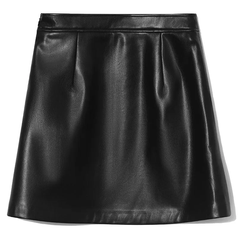 Black Leather Mini Skirt