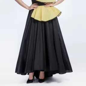 Black Pleated Long Skirt