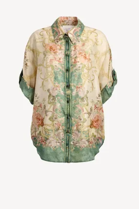 Bluse August in Khaki Floral