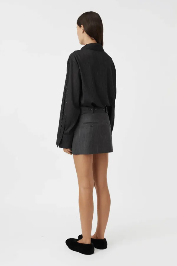 Brancusi Mini Skirt Charcoal Pinstripe