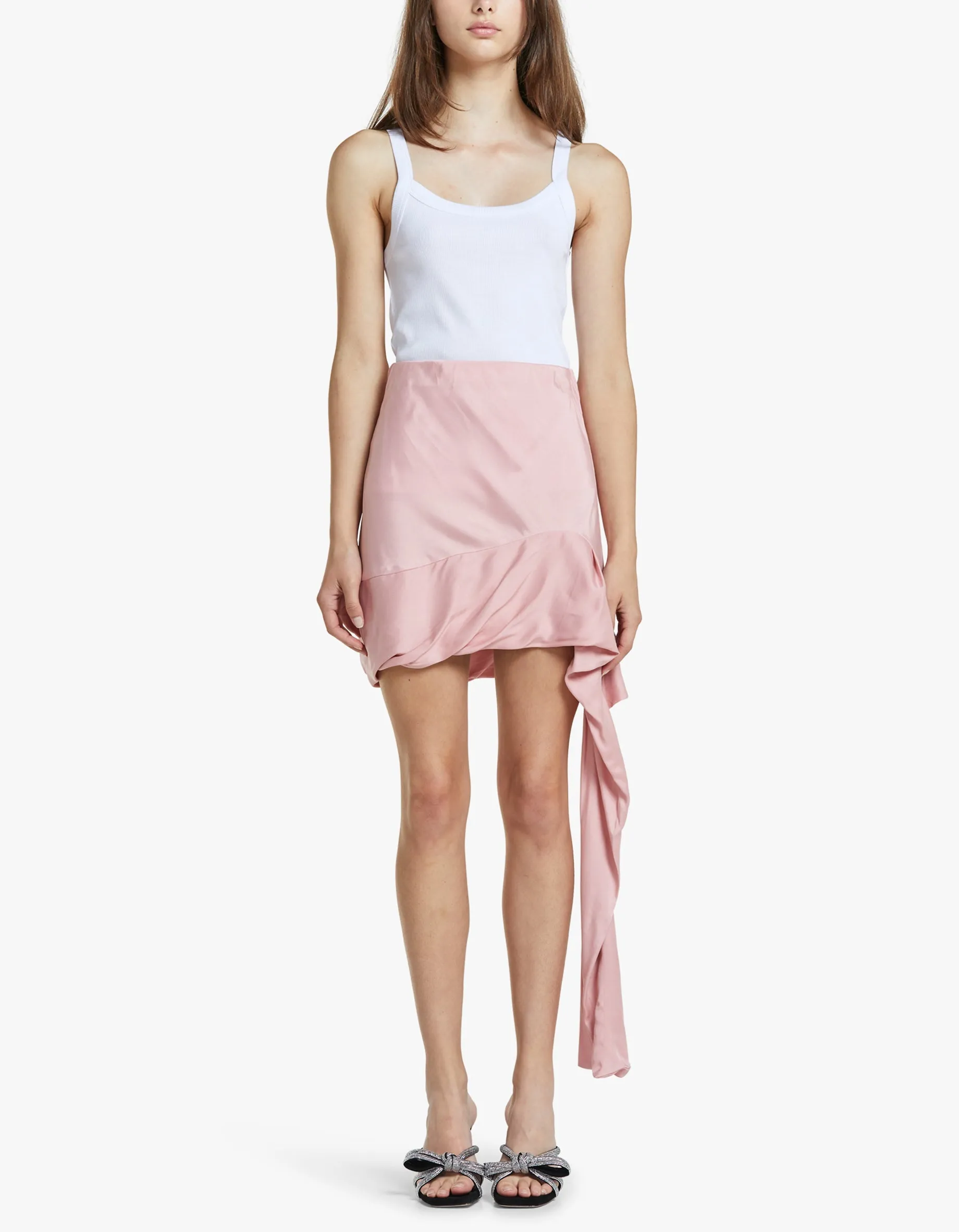 Bubble Hem Mini Skirt - Pink