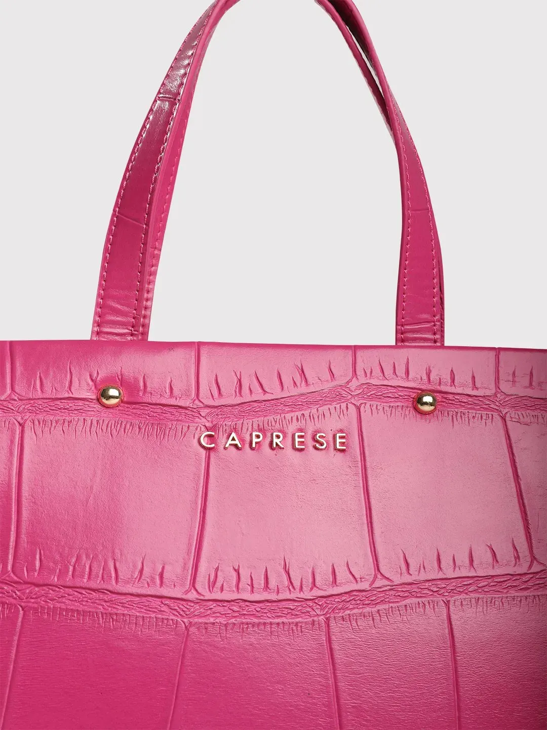 Caprese Mink Tote Small Croco Women'S Office Handbag Fuchsia