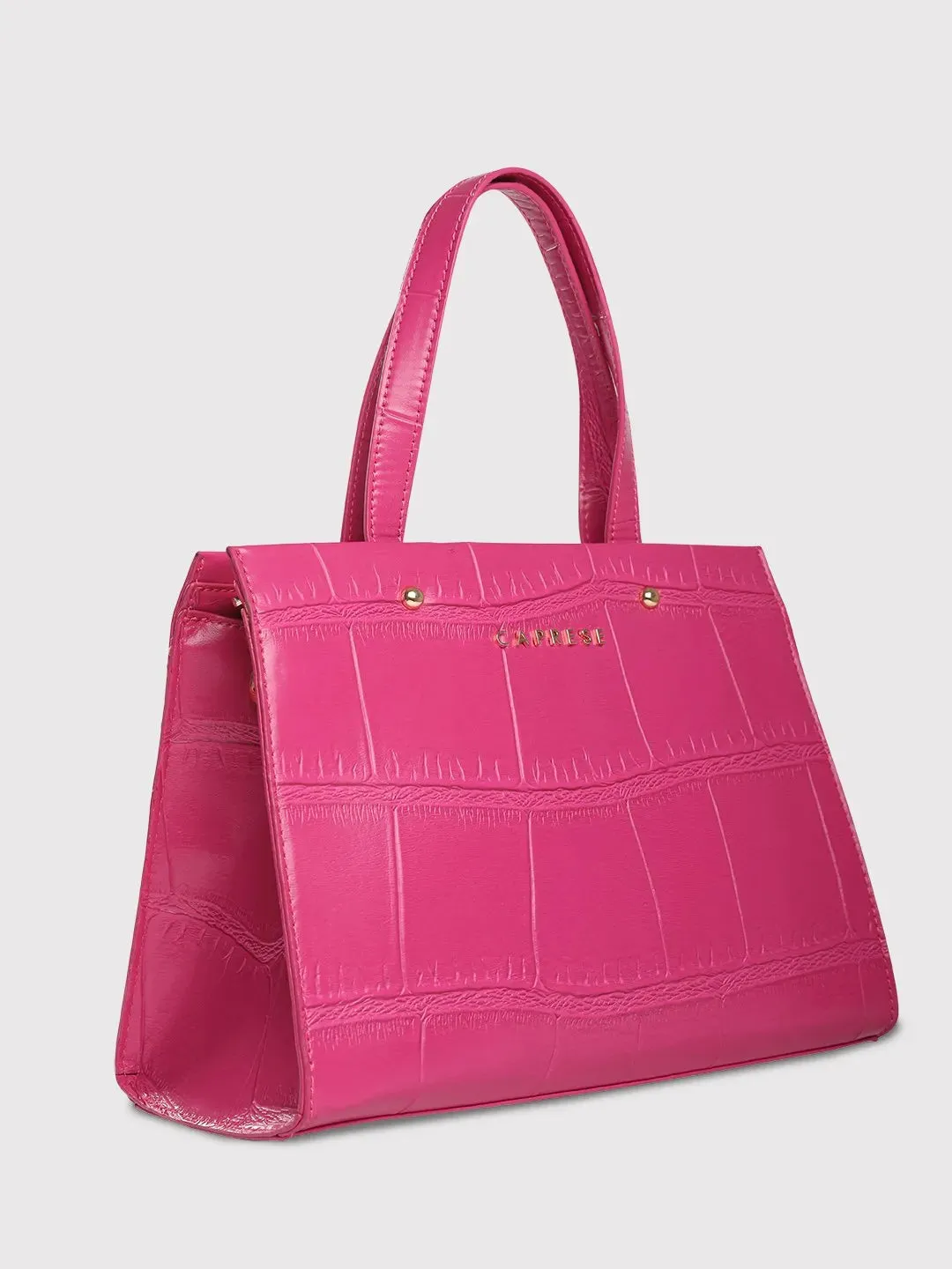 Caprese Mink Tote Small Croco Women'S Office Handbag Fuchsia