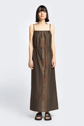 Cease Column Dress  Brown Print