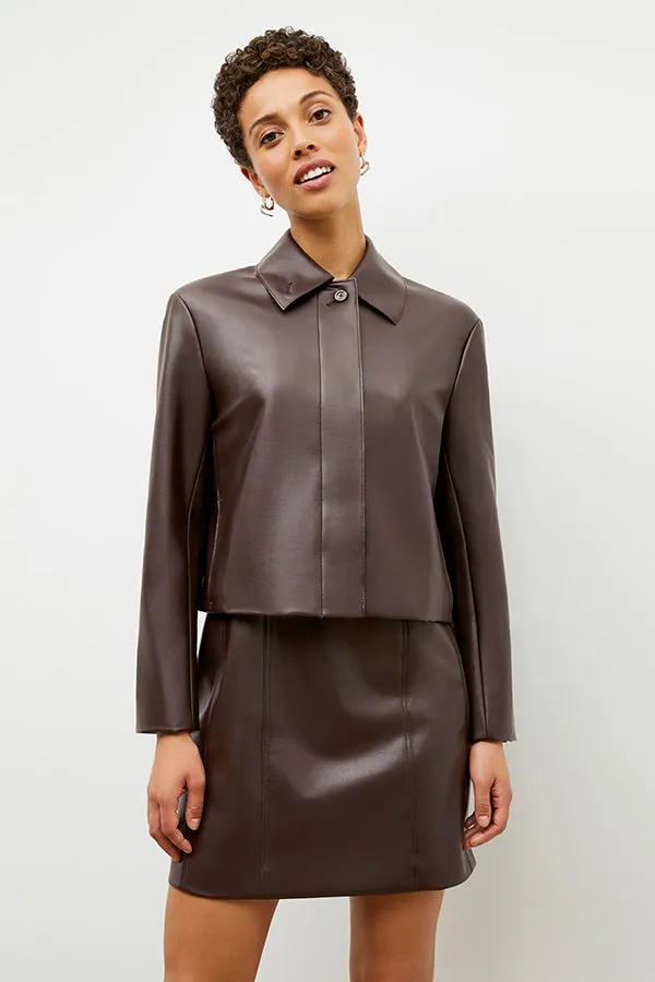 Chloe Dress - Vegan Leather :: Brown