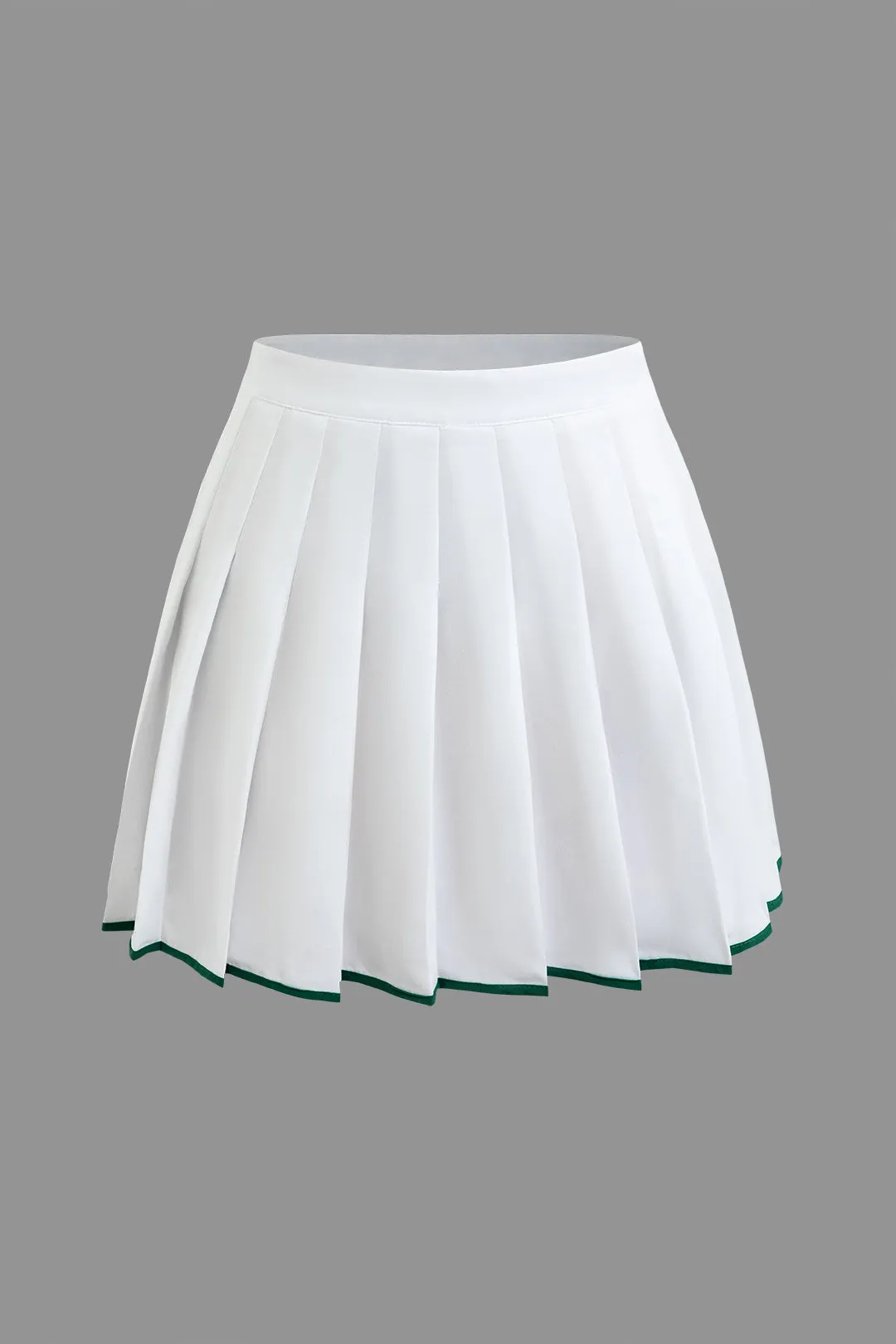 Contrast Pleated Mini Skirt