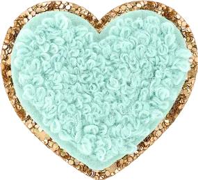 Cotton Candy Mini Glitter Varsity Heart Patch