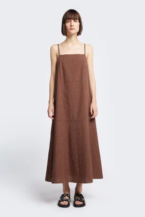 Deluge Dress Brown Gingham