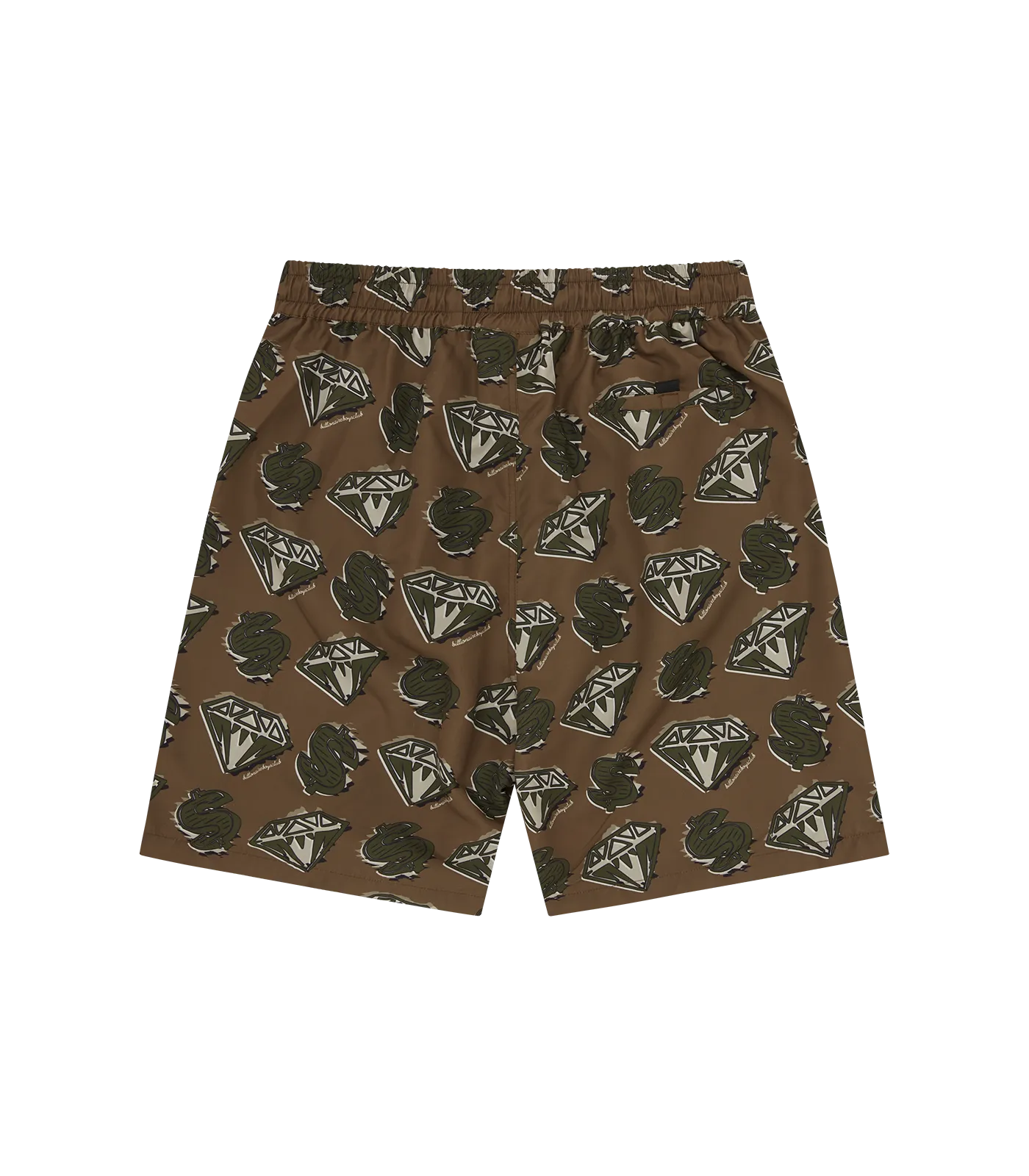 DIAMONDS & DOLLARS SWIM SHORT - KHAKI