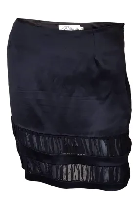 ELOISE ROSE Monaco Black Silk Mini Skirt (36)