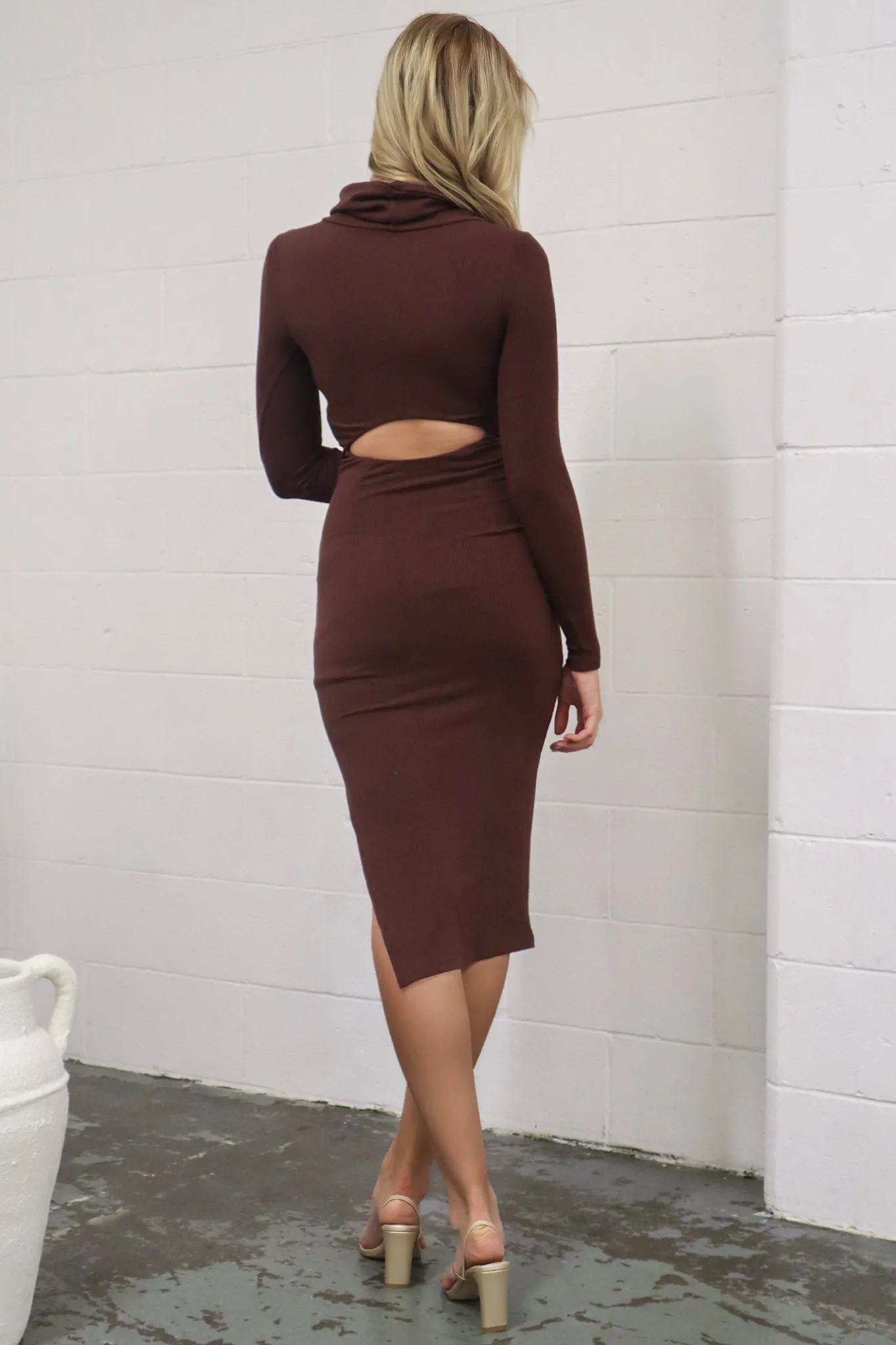 Hera Midi Dress - Brown