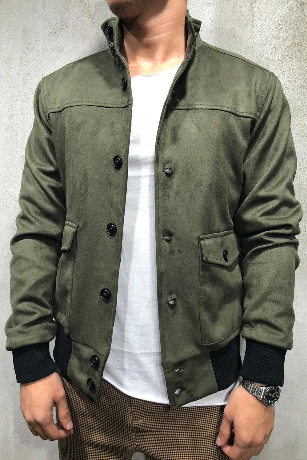 Jacke Suede Khaki 1001