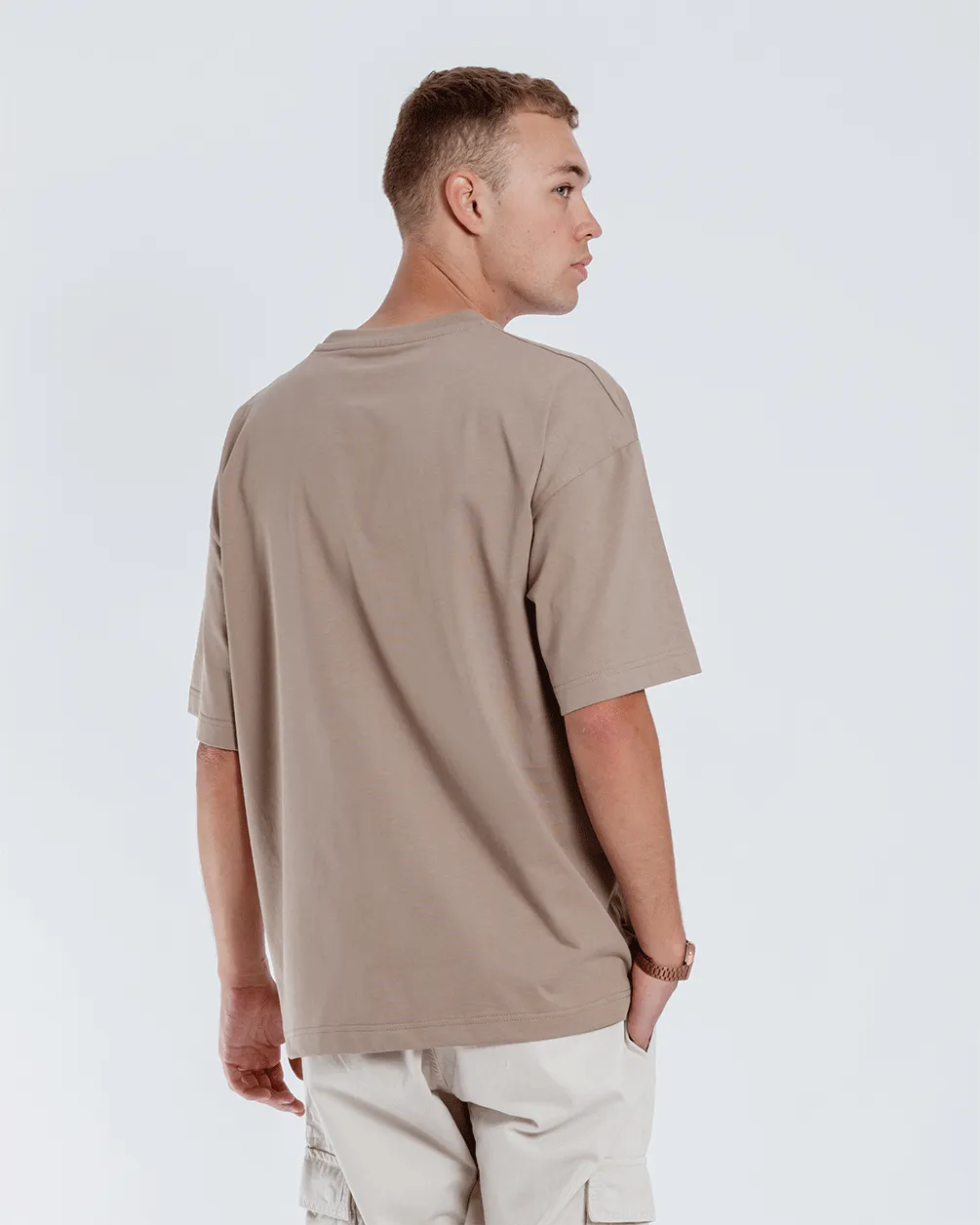 Khaki Basic Oversized Tee