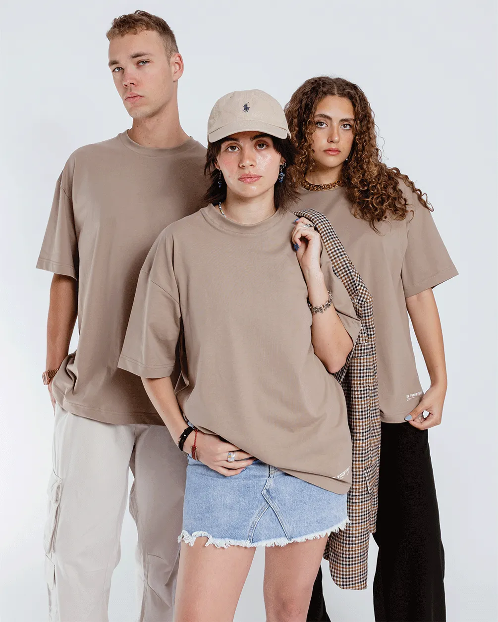 Khaki Basic Oversized Tee