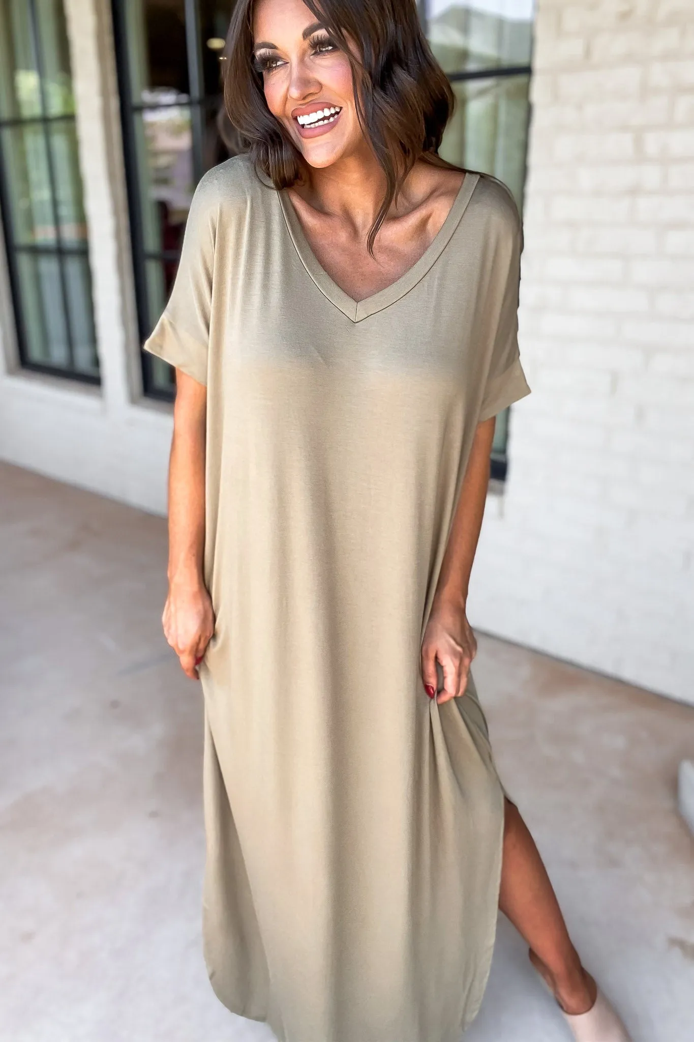 Livin' My Life Khaki Maxi Dress