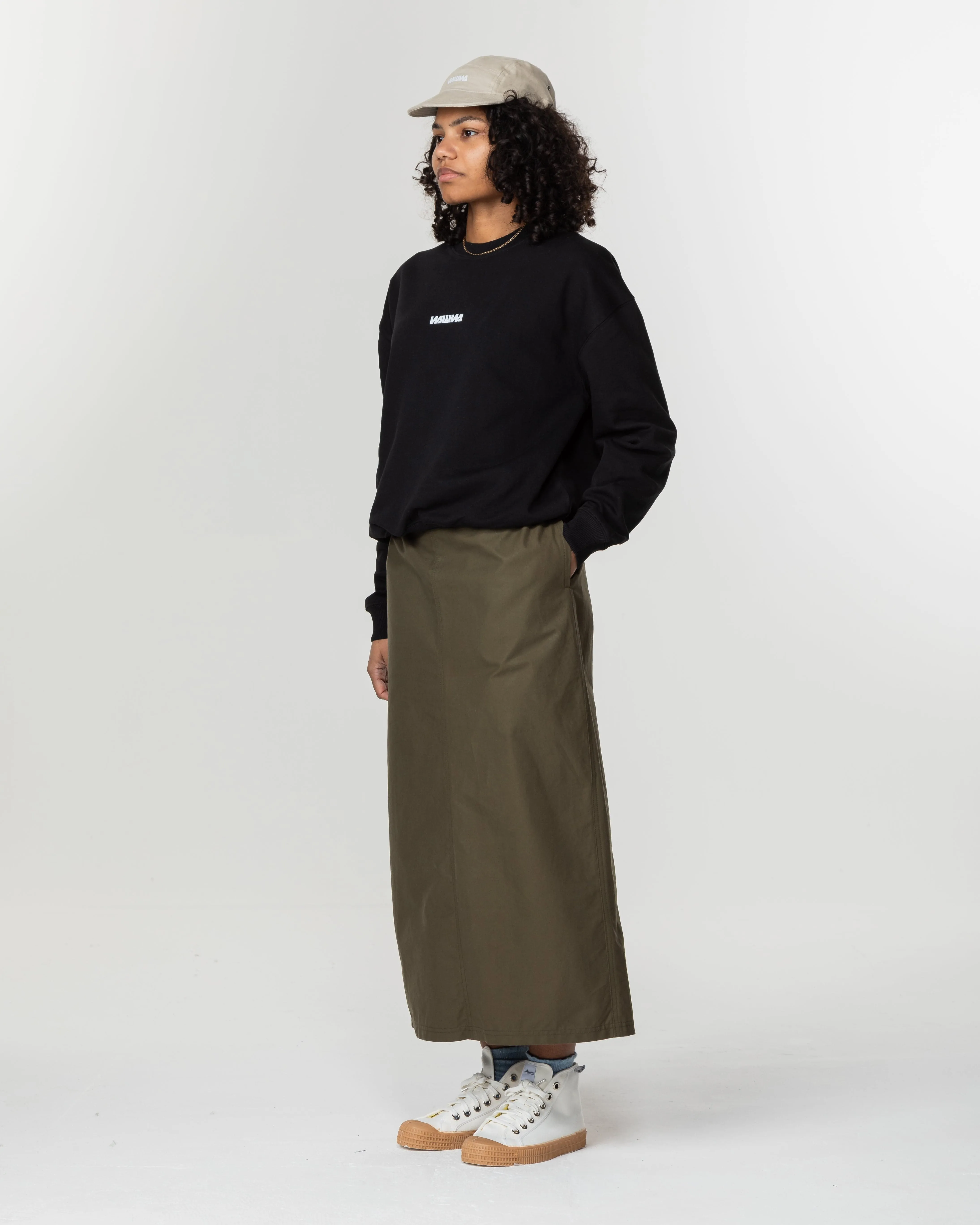 Lyra Long Skirt - Khaki Green