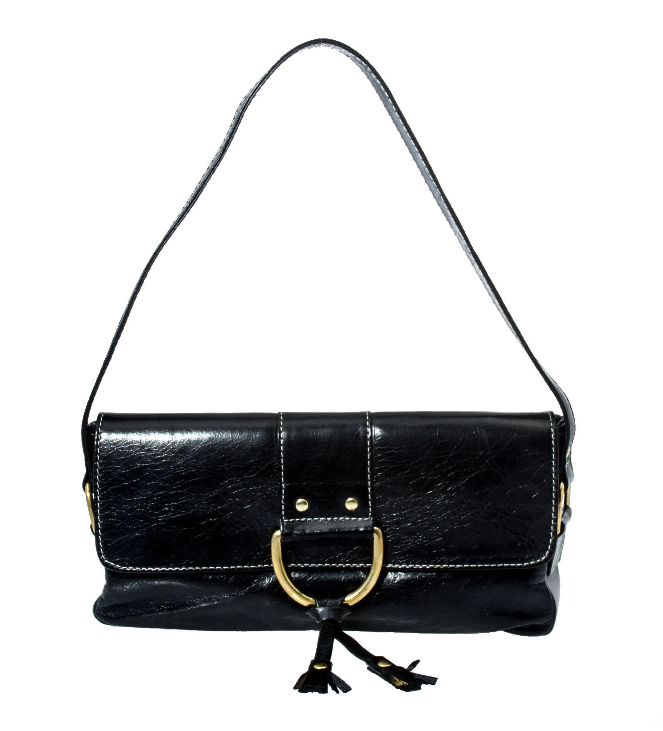 Marnie Bugs Black Leather Bugette Handbag