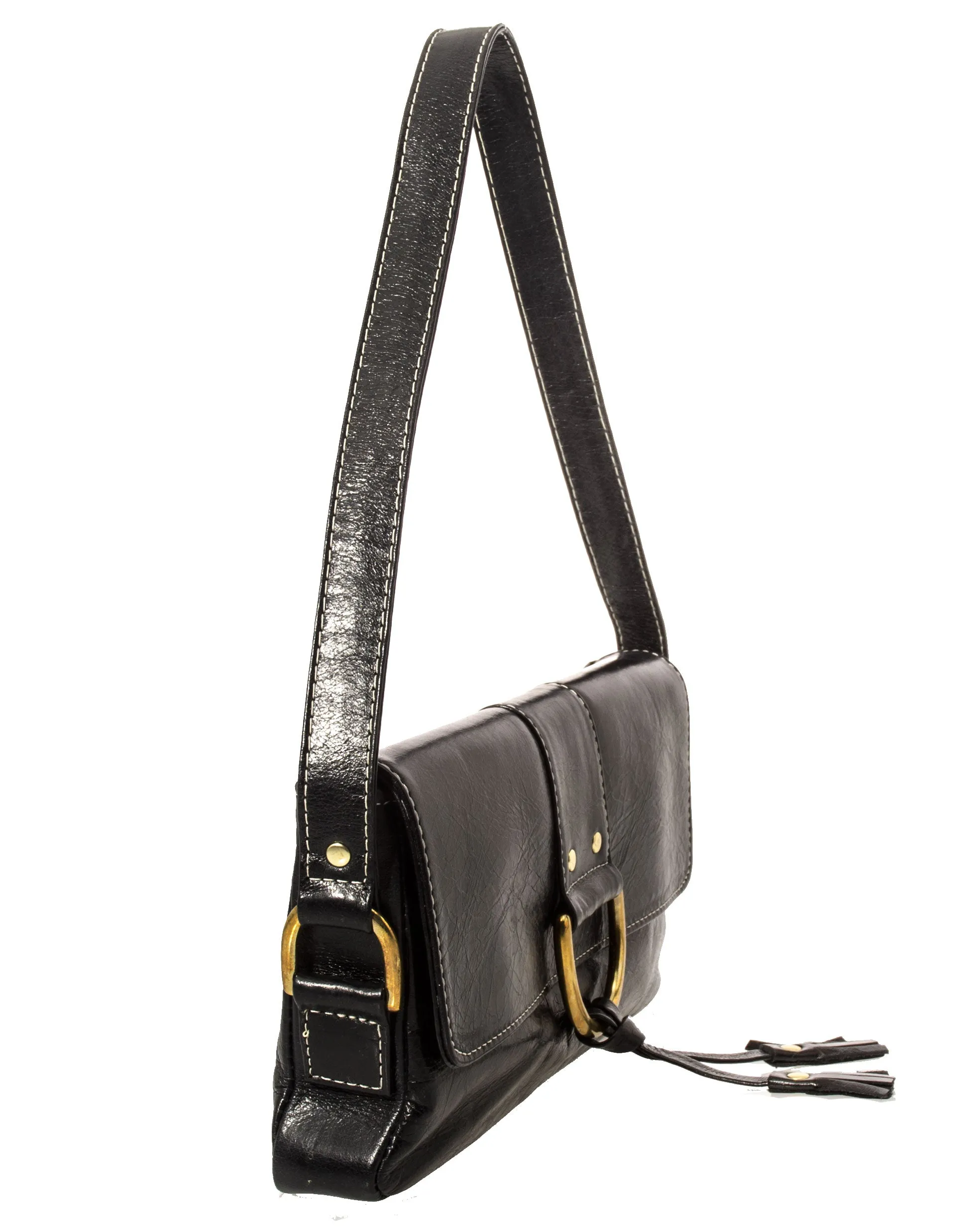 Marnie Bugs Black Leather Bugette Handbag