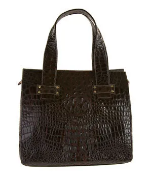 Marnie Bugs Vanessa Handbag - Faux Alligator Textured Leather