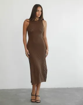 Moonstone Maxi Dress (Brown)