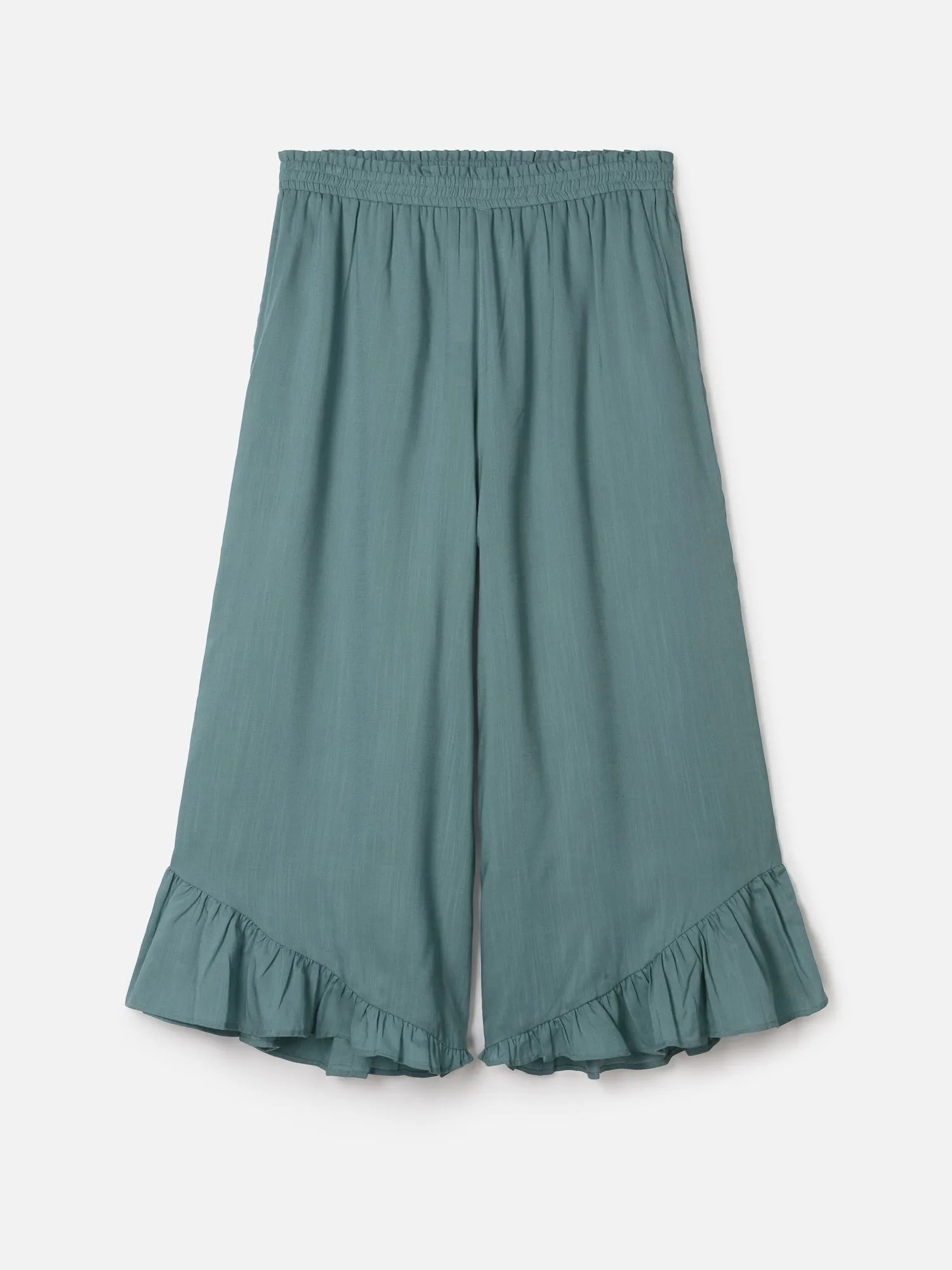 Paiva Organic Cotton Frill Culottes - Lagoon Blue