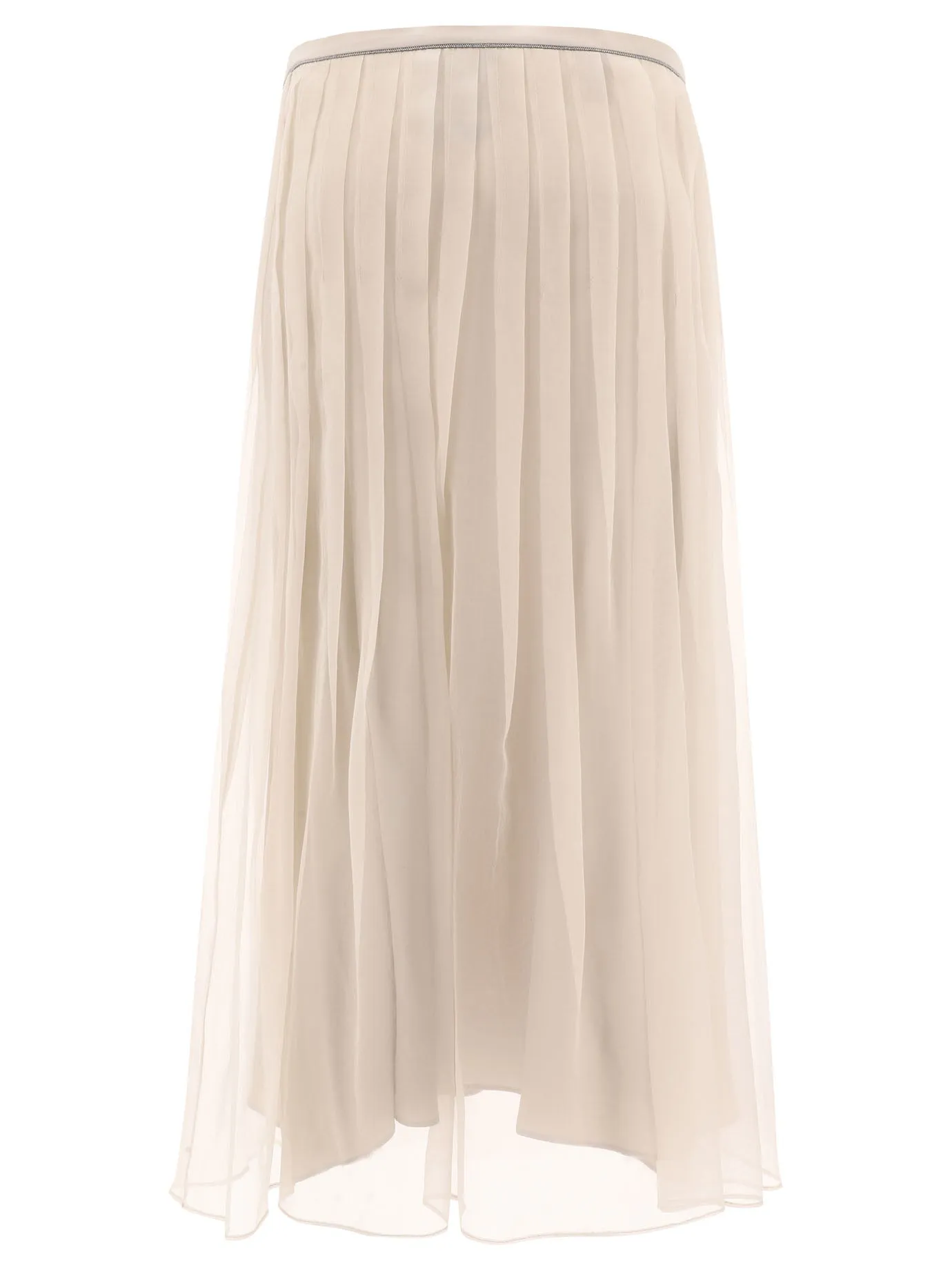 "SHINY WAISTBAND" PLEATED SKIRT