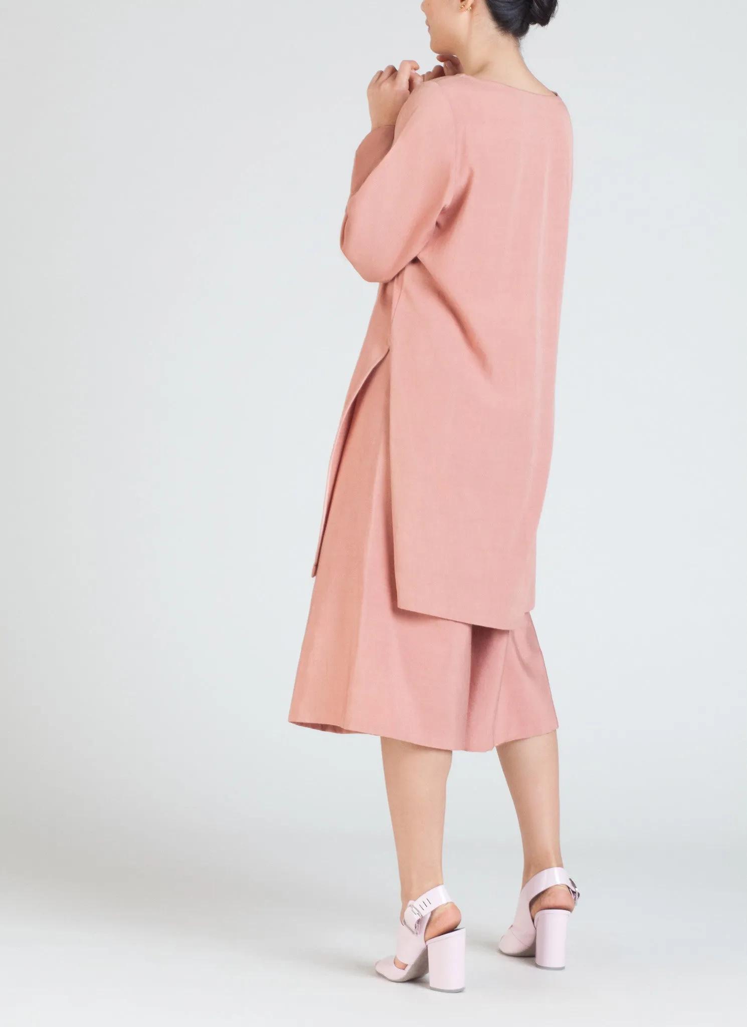 Seaweed Wide Leg Culottes - Salmon Pink