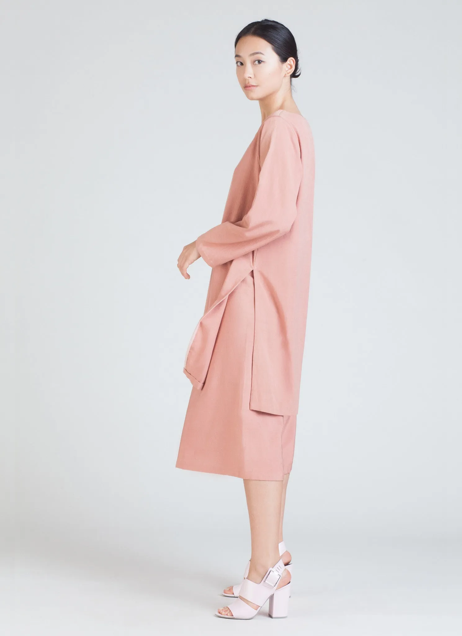 Seaweed Wide Leg Culottes - Salmon Pink