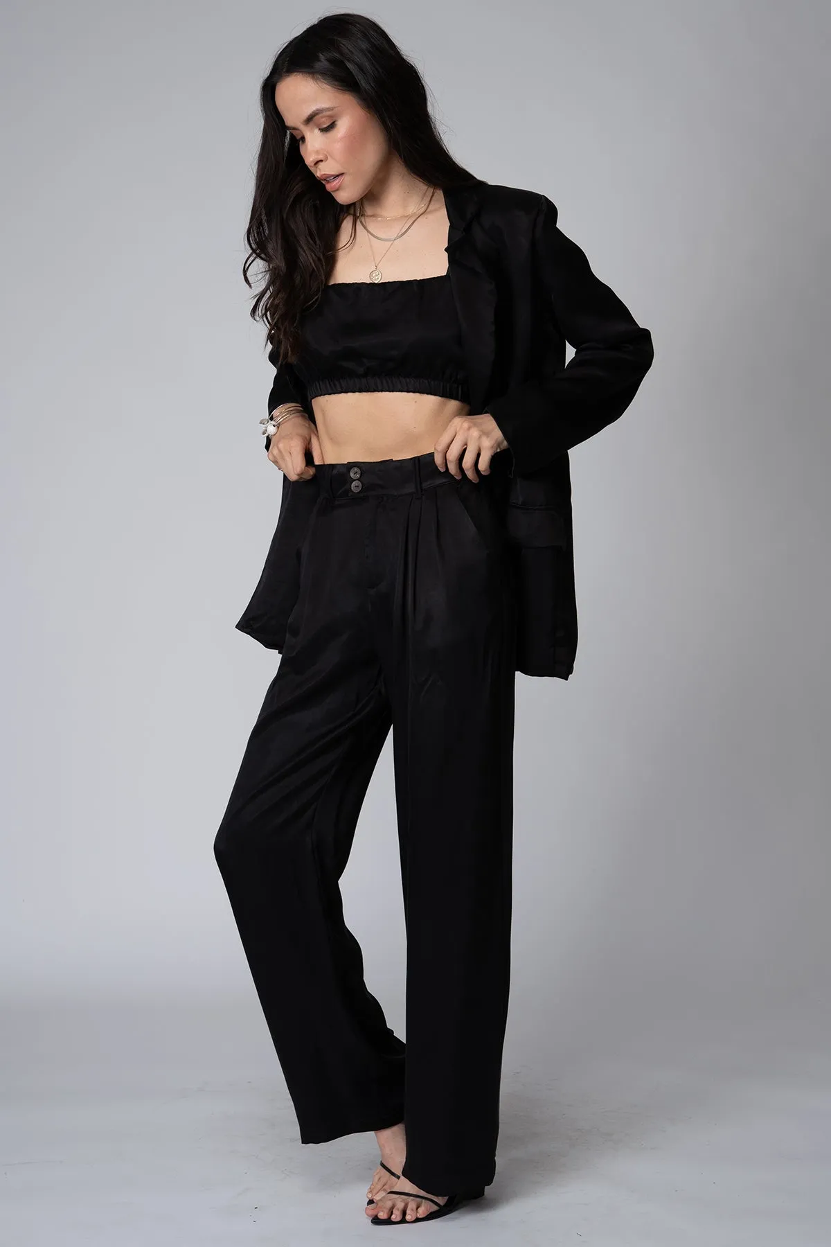 THE CUPRO SILKY PLEATED PANT