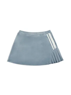 Veneto Velour Mini Skirt- Celestial Blue