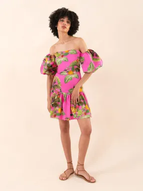 Ziggy Cotton Mini Dress - Calypso Pink